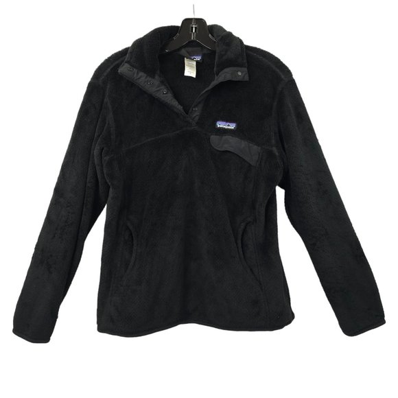Patagonia Re-Tool Snap T Fleece Pullover Jacket Womens Medium 25442 Black - Picture 1 of 16